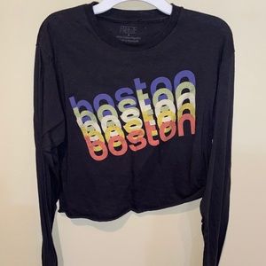 NWOT black longsleeve crop